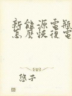 新能源电瓶亏电怎么恢复电量