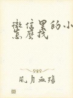 微信里的小程序怎么找