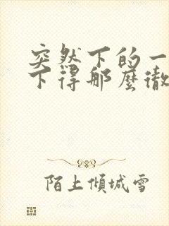 突然下的一场雨下得那么彻底