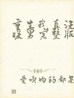 重生我真没想当暖男完整版