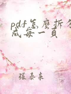 pdf怎么拆分成每一页