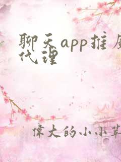 聊天app推广代理