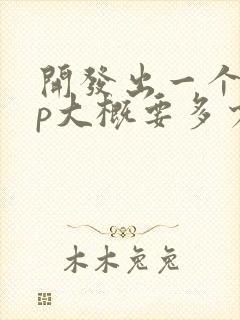 开发出一个app大概要多少钱