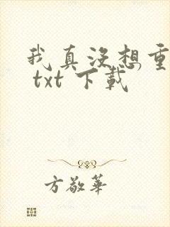 我真没想重生啊 txt 下载
