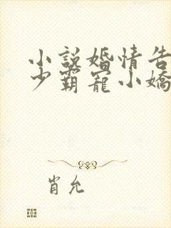 小说婚情告急顾少霸宠小娇妻