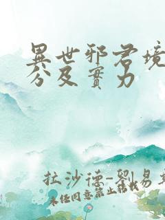 异世邪君境界划分及实力