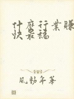 什么行业赚钱最快最稳