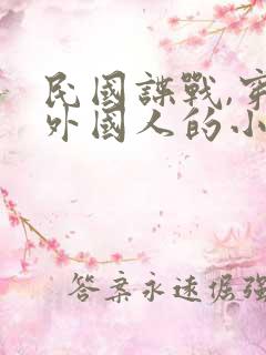 民国谍战,穿成外国人的小说