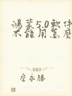 鸿蒙5.0软件不能用怎么办