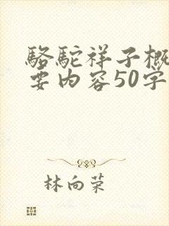 骆驼祥子概括主要内容50字