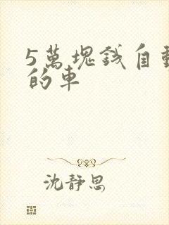 5万块钱自动挡的车