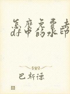 怎么免费去除pdf中的水印