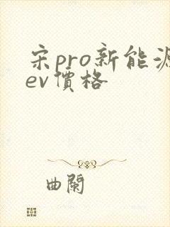 宋pro新能源ev价格