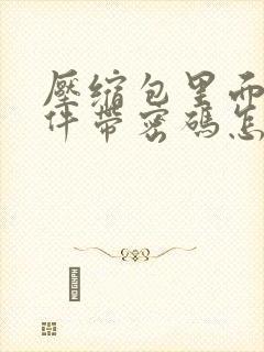 压缩包里面的文件带密码怎么解除