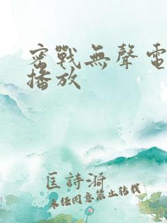 密战无声电视剧播放