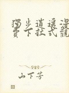 独步逍遥漫画免费下拉式观看