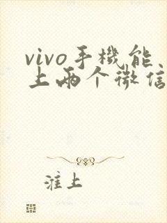 vivo手机能上两个微信吗