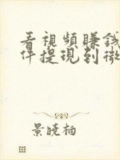 看视频赚钱的软件提现到微信