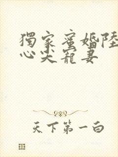 独家蜜婚陆少的心尖宠妻