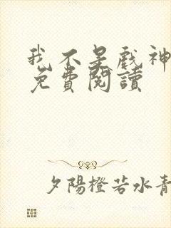 我不是戏神在线免费阅读