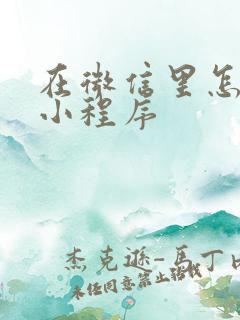 在微信里怎样找小程序