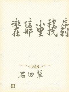 微信小程序小说在哪里找到免费的