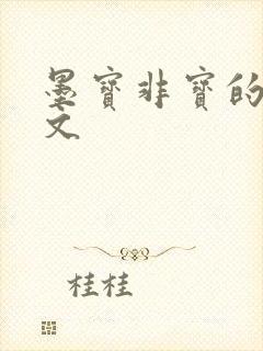 墨宝非宝的肉宠文