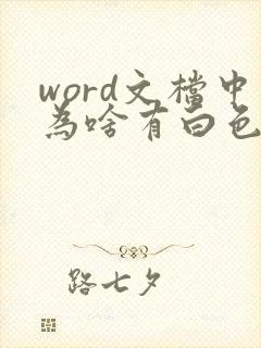 word文档中为啥有白色方框