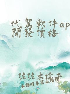 代驾软件app开发价格