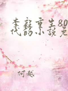 李毅重生80年代的小说免费阅读