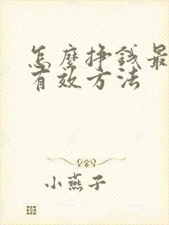 怎么挣钱最快最有效方法