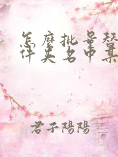 怎么批量替换文件夹名中某部分