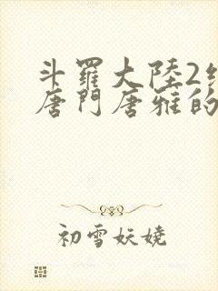 斗罗大陆2绝世唐门唐雅的身份