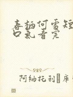 春栖何处短剧一口气看完