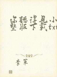 你听得见小说完整版下载txt