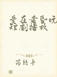 爱在黄昏晚风时短剧播放