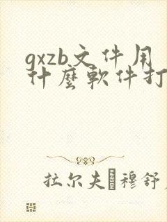 gxzb文件用什么软件打开