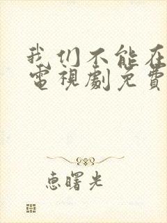 我们不能在一起电视剧免费观看全集