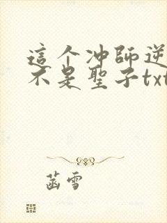 这个冲师逆徒才不是圣子txt