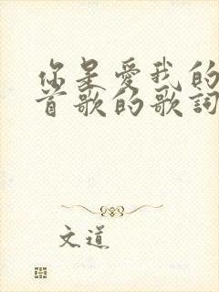 你是爱我的是哪首歌的歌词