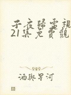 子夜归电视剧第21集免费观看