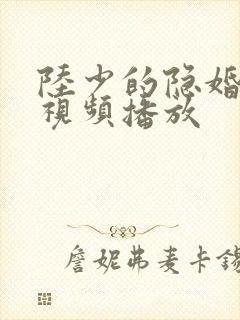 陆少的隐婚罪妻视频播放