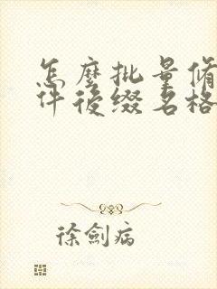 怎么批量修改文件后缀名格式