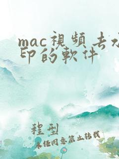 mac视频去水印的软件