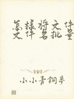 怎样将文件夹里文件名批量更改