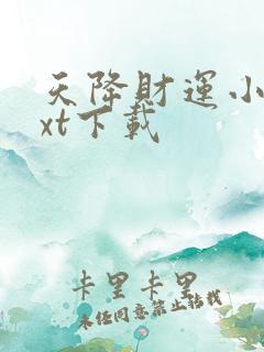 天降财运小说txt下载