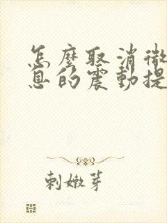 怎么取消微信消息的震动提醒