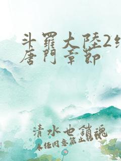 斗罗大陆2绝世唐门章节