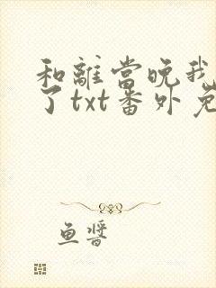 和离当晚我失忆了txt番外免费阅读