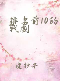 排名前10的谍战剧